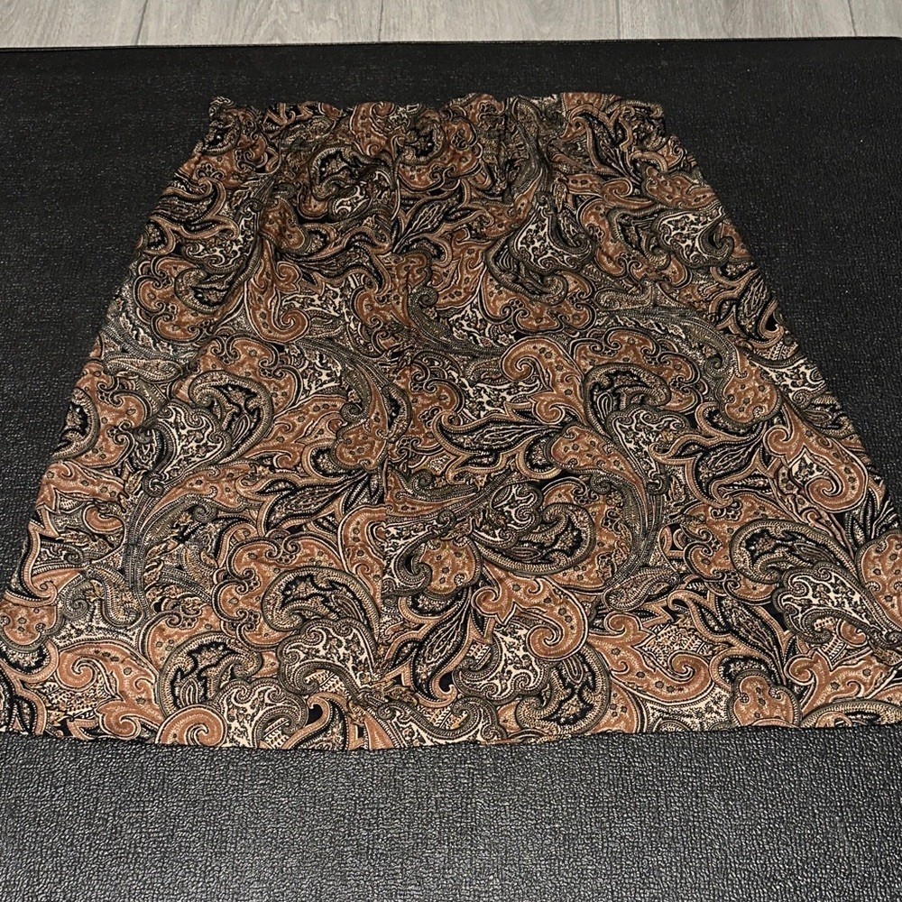 Blair A-Line Skirt in Brown and Black Paisley size large